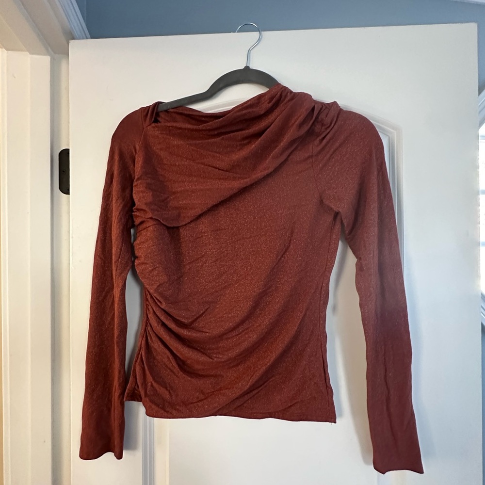 Enza Costa X Revolve Jersey Twist Top in Cognac
